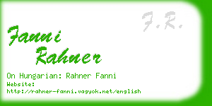 fanni rahner business card